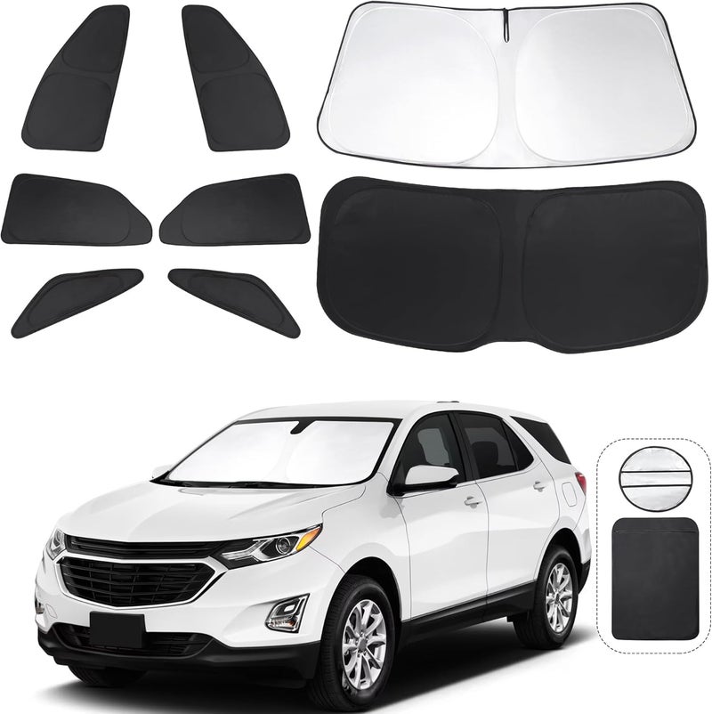 TINGLU Window Shades for Chevrolet/Chevy Equinox 2018-2024 Accessories Car Side Full Windows Rear Triangular Windshield Sun Shade Sun UV Rays & Privacy Protection for Camping,Napping,and Relaxing 8PCS - Image 1